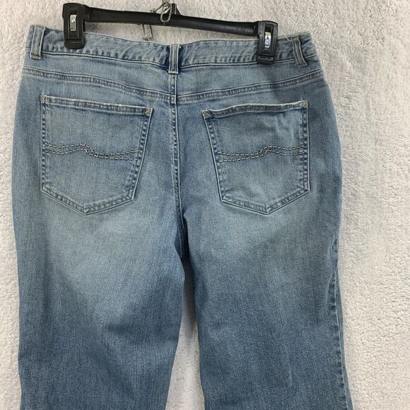 Vtg Talbots Womens Jeans Bootcut 12P Blue Mid Rise Stretch Pants Denim - Picture 8 of 11